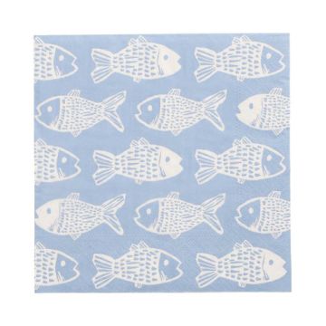 Servietten, 3-lagig 1/4-Falz 33 x 33 cm "Fish"