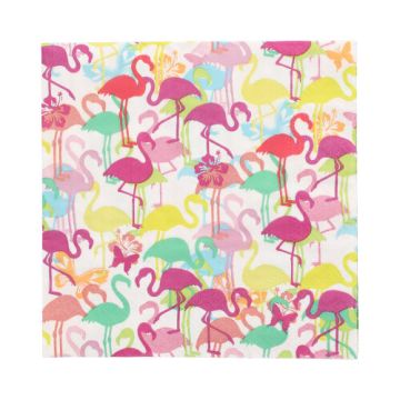Servietten, 3-lagig 1/4-Falz 33 x 33 cm "Flamingoparty"