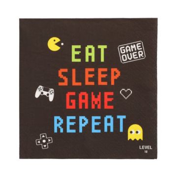 Servietten, 3-lagig 1/4-Falz 33 x 33 cm "Gamer"