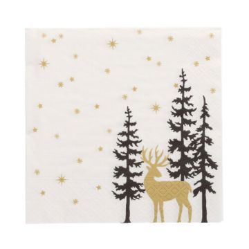 Servietten, 3-lagig 1/4-Falz 33 x 33 cm "Golden Deer"
