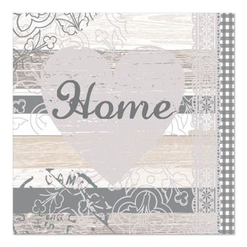 Servietten, 3-lagig 1/4-Falz 33 x 33 cm "Home"