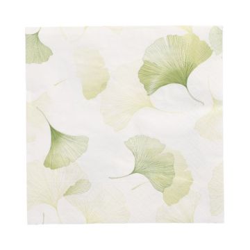 Servietten, 3-lagig 1/4-Falz 33 x 33 cm "Light Ginko"