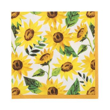 Servietten, 3-lagig 1/4-Falz 33 x 33 cm "Sunflowers"