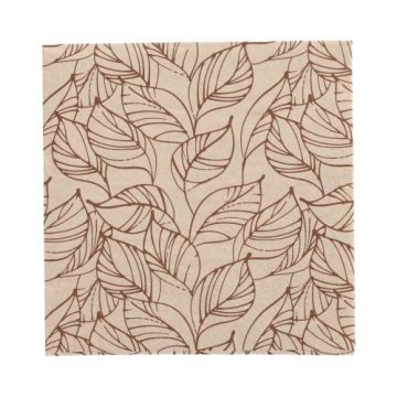 Servietten, 3-lagig 1/4-Falz 33 x 33 cm natur "Shapes of Leaves" aus recyceltem Papier