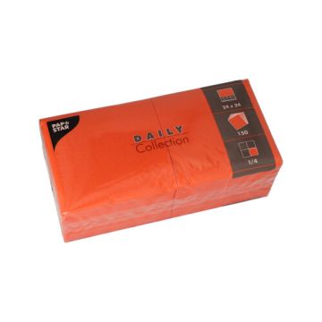 Servietten "DAILY Collection" 1/4-Falz 24 x 24 cm nektarine