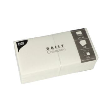 Servietten "DAILY Collection" 1/4-Falz 24 x 24 cm weiss
