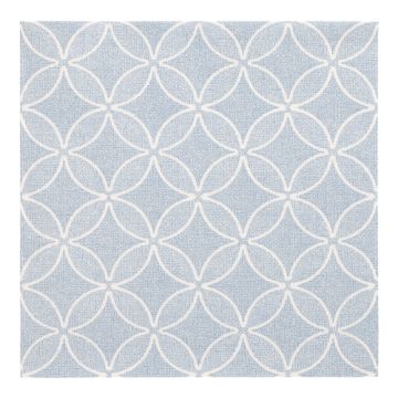 Servietten "ROYAL Collection" 1/4-Falz 40 x 40 cm arktikblau "Circle Flowers"