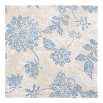Servietten "ROYAL Collection" 1/4-Falz 40 x 40 cm arktikblau "Flowers"