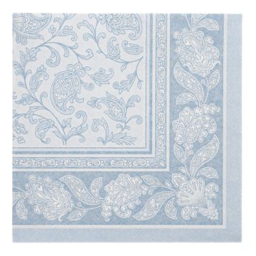 Servietten "ROYAL Collection" 1/4-Falz 40 x 40 cm arktikblau "Ornaments"