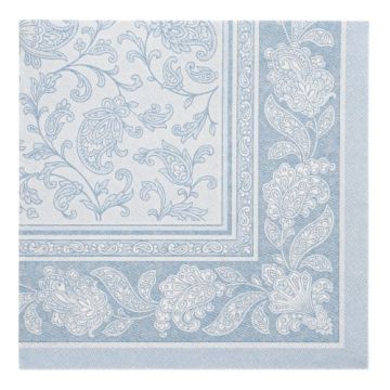 Servietten "ROYAL Collection" 1/4-Falz 40 x 40 cm arktikblau "Ornaments"