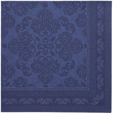 Servietten "ROYAL Collection" 1/4-Falz 40 x 40 cm dunkelblau "Arabesque"