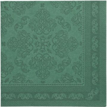 Servietten "ROYAL Collection" 1/4-Falz 40 x 40 cm dunkelgrün "Arabesque"