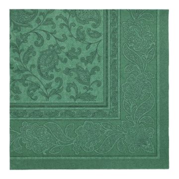 Servietten, "ROYAL Collection" 1/4-Falz 40 x 40 cm dunkelgrün "Ornaments"