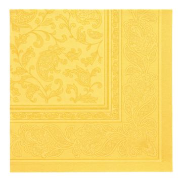 Servietten, "ROYAL Collection" 1/4-Falz 40 x 40 cm gelb "Ornaments"