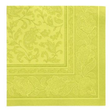 Servietten "ROYAL Collection" 1/4-Falz 40 x 40 cm limonengrün "Ornaments"
