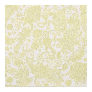 Servietten "ROYAL Collection" 1/4-Falz 40 x 40 cm limonengrün "Paisley"