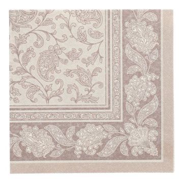 Servietten "ROYAL Collection" 1/4-Falz 40 x 40 cm mocca "Ornaments"