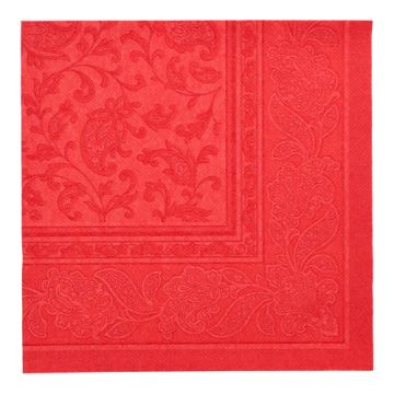 Servietten, "ROYAL Collection" 1/4-Falz 40 x 40 cm rot "Ornaments"
