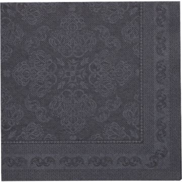 Servietten "ROYAL Collection" 1/4-Falz 40 x 40 cm schwarz "Arabesque"
