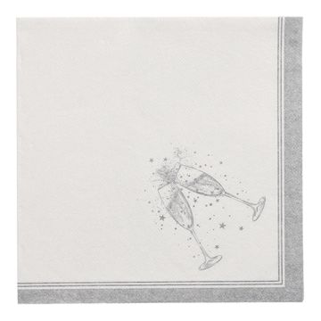 Servietten "ROYAL Collection" 1/4-Falz 40 x 40 cm silber "Festivities"