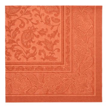 Servietten, "ROYAL Collection" 1/4-Falz 40 x 40 cm terracotta "Ornaments"
