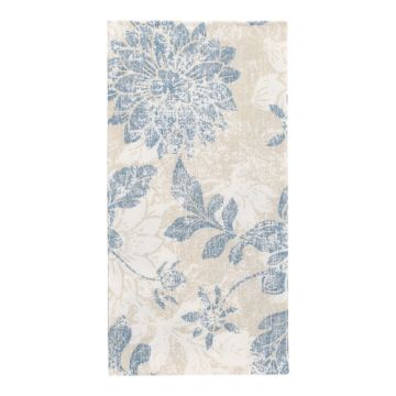 Servietten "ROYAL Collection" 1/8-Falz 40 x 40 cm arktikblau "Flowers"