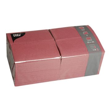 Servietten, bordeaux 3-lagig 1/8-Falz 33 x 33 cm