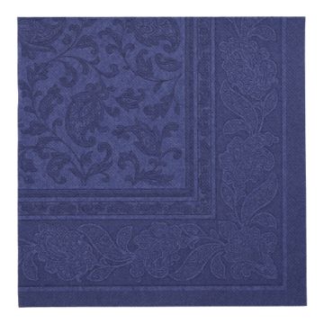 Servietten, dunkelblau "ROYAL Collection" 1/4-Falz 40 x 40 cm "Ornaments"