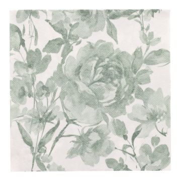 Servietten, dunkelgrün, "ROYAL Collection", 1/4-Falz, 40 x 40 cm, "Rose"
