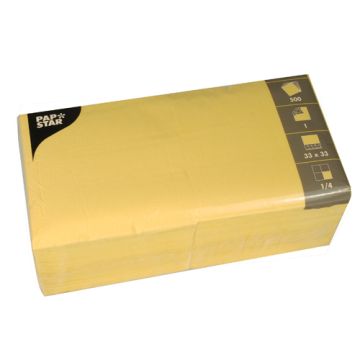 Servietten, gelb 1-lagig 1/4-Falz 33 x 33 cm
