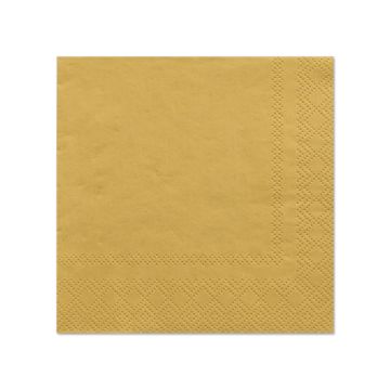 Servietten, gold 3-lagig 1/4-Falz 25 x 25 cm