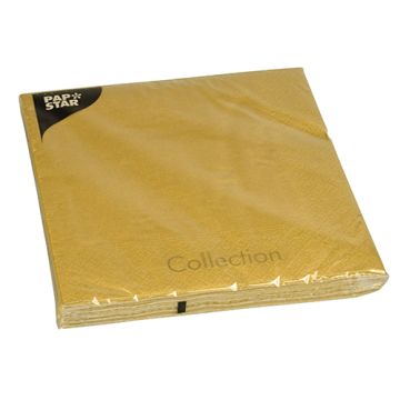 Servietten, gold 3-lagig 1/4-Falz 40 x 40 cm