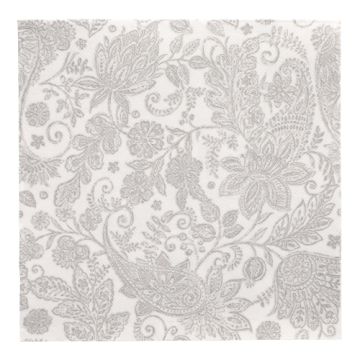Servietten, grau, "ROYAL Collection", 1/4-Falz, 40 x 40 cm, "Paisley"

