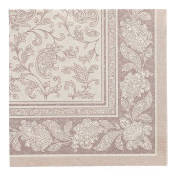 Servietten, mocca "ROYAL Collection" 1/4-Falz 40 x 40 cm "Ornaments"
