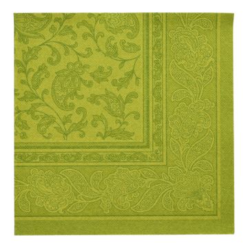 Servietten, olivgrün "ROYAL Collection" 1/4-Falz 40 x 40 cm "Ornaments"