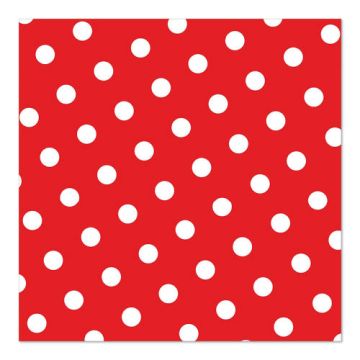 Servietten, 3-lagig 1/4-Falz 33 x 33 cm rot "Dots"
