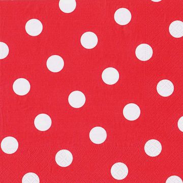 Servietten, 3-lagig 1/4-Falz 40 x 40 cm rot "Dots"