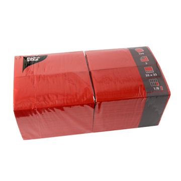 Servietten, rot 3-lagig 1/8-Falz 33 x 33 cm