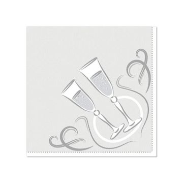 Servietten, silber "ROYAL Collection" 1/4-Falz 25 x 25 cm "Festive Moments"