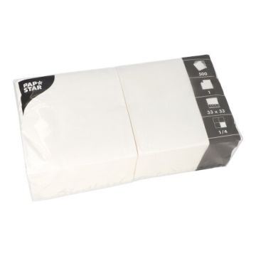 Servietten, weiss 1-lagig 1/4-Falz 33 x 33 cm