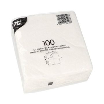 Servietten, weiss 1-lagig 1/4-Falz 33 x 33 cm