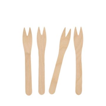 Snack-Gabeln aus Holz "pure" 12,1 cm