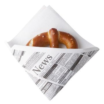 Snackservietten, stoffähnlich, Airlaid 1/4-Falz 32,5 x 30,5 cm weiss "Newsprint"