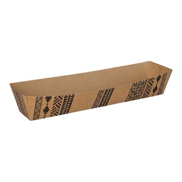 Snacktrays, Pappe "Maori" 5 x 20 cm, braun 
