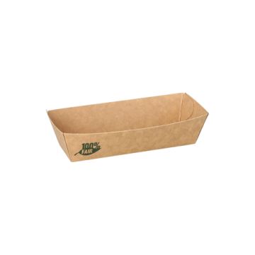 Snacktrays, Pappe "pure" 5 x 12 cm "100% Fair"