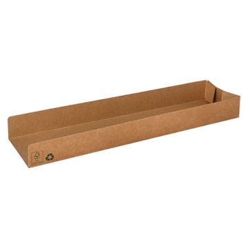 Snacktrays, Pappe "pure" 7,5 x 28,5 cm braun "100% Fair"