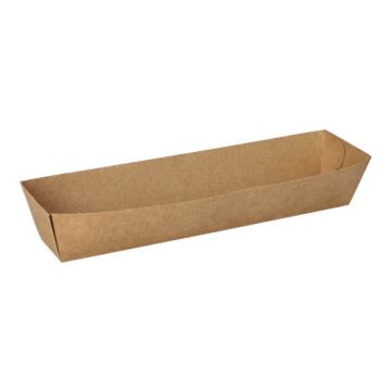 Snacktrays aus Pappe "pure" 5 x 20 cm braun