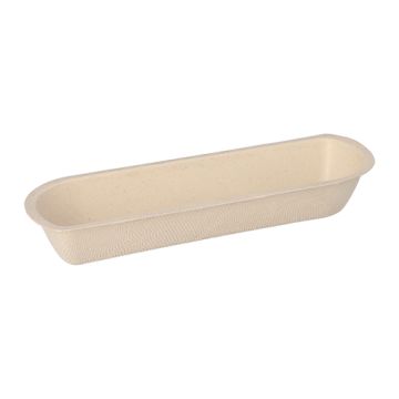 Snacktrays aus Zuckerrohr natur, 7,1 x 21 cm x 3,3 cm