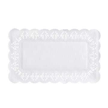 Spitzenpapiere eckig 30 x 18 cm weiss
