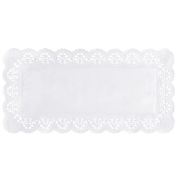 Spitzenpapiere eckig 34 x 17 cm weiss